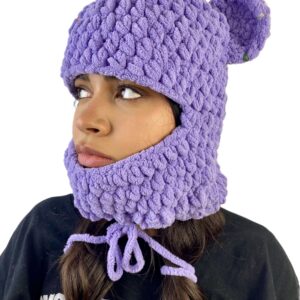 Balaclava Oso Fluffy con Piedras Naturales.